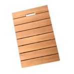 Banyo için Bambu Duş Paspası Kaymaz Ahşap Banyo Paspası Su Geçirmez Ekleme Tasarımlı Özelleştirilebilir Boyut Çok Amaçlı Ördek Tahtası Küvet için Masif Ahşap Paspas (65 x 120 cm)