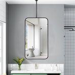 Banyo için Modern Dikdörtgen Makyaj Aynası Duvara Monte Dekoratif Cam Ayna Tavana Asılı Makyaj Aynası Tıraş için Asma Salon Aynası Yatak Odası ve Vestiyer için 40 cm x 60 cm