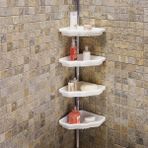 Banyo Köşe Rafı, Aluminyum, Beyaz