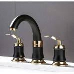 Banyo Lavabo Bataryası Ankastre Siyah Gold Renk 3'lü Set Yeni 7 Yıl Garantili Ithal