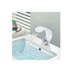 BANYO LAVABO BATARYASI BEYAZ/KROM ŞELALE 5 YIL GARANTİLİ İTHAL YENİ OVAL TASARIM.