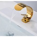 Banyo Lavabo Bataryası Gold Altın Dore Renk Şelale 7 Yıl Garantili Ithal Yeni Oval Tasarım.