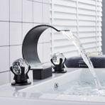 Banyo Lavabo Küvet Jakuzi Bataryası Ankastre Mat Siyah Yeni Taşlı Model Şelale 7 Yıl Garantili Ithal