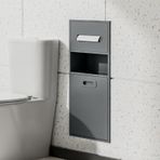 Banyo malzemeleri, tuvalet kağıdı ve entegre çöp kovası için bu paslanmaz çelik gömme duş rafı, duş rafı, alanı optimize etmek için ideal çözümdür.