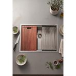 Banyo Master Özel Tasarım Paslanmaz Çelik Evye Seti 56X48 cm Tezgah Üstü Mutfak Evyesi Tam Set
