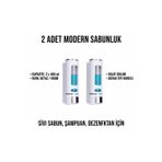 Banyo Mutfak Lavabo Sabunluk Manuel Şampuan Sıvı Tutucu 400 Ml x 2 = 800 Ml ( 2 Adet Sabunluk ) M-52