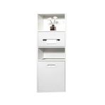 Banyo, Mutfak, Oturma Odası, Yatak Odası için Su Geçirmez Paslanmaz Çelik Gömme Çöp Kovası - Entegre Duş Rafı (Beyaz 860 x 300 x 140 mm)