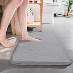 Banyo Paspası 40x60 Cm - Peluş Paspas - Kaymaz Tabanlı Tasarım - Post Model Tasarım - Post Peluş Banyo Paspas - Hediyelik Kaymaz Taban Abdest Paspası (Gri)