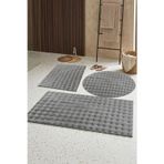Banyo Paspası Açık Gri Gri Kaymaz Taban Peluş Bubble 50X50 Cm