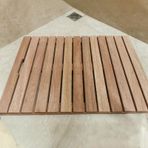 Banyo Paspası Doğal Sedir Ağacı Duş Matı, Su Geçirmez ve Kaymaz Banyo Matı, Sıcak Küvet/Iç Mekan Dış Mekan Duş Zemin Matı, Lüks Spa Sauna Matı Izgara Tahtası(70x80cm(27 1/2"x31 1/2"))