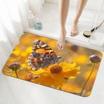 Banyo paspası kaymaz 140 x 200 cm, süper emici banyo halısı, hızlı kuruyan banyo halısı, kaymaz, yıkanabilir, banyo, duş paspası, ince paspas, kelebek 5-161