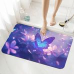 Banyo paspası kaymaz 80 x 120 cm, süper emici banyo halısı, hızlı kuruyan banyo halısı, kaymaz, yıkanabilir, banyo, duş paspası, ince paspas, kelebek 5-155