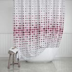 Banyo Perdesi 1x180x200 Tek Kanat Duş Perdesi Halka Hediyeli Duşakabin Perdesi 4961 Pembe