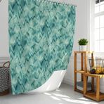 Banyo Perdesi 1x180x200 Tek Kanat Duş Perdesi Halka Hediyeli Duşakabin Perdesi Green Marble