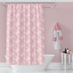 Banyo Perdesi 2x100x200 Çift Kanat Duş Perdesi Halka Hediyeli Duşakabin Perdesi 2881 Pembe