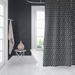 Banyo Perdesi 2X120X200 Çift Kanat Duş Perdesi Halka Hediyeli 1076