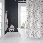 Banyo Perdesi 2X120X200 Çift Kanat Duş Perdesi Halka Hediyeli 5705
