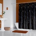 Banyo Perdesi 2X120X200 Çift Kanat Duş Perdesi Halka Hediyeli 6801