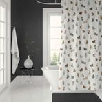 Banyo Perdesi 2X120X200 Çift Kanat Duş Perdesi Halka Hediyeli 7183