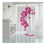 Banyo Perdesi Orkide Çiçek Desen Duş Perdesi Baskılı Su Geçirmez Polyester Kumaş Banyo Perdesi