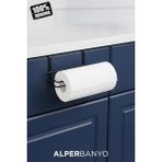 Banyo Siyah Modern Dolap Kapağı ve Raf Altı Kağıt Havluluk Mutfak Organizeri | Delmeden, Kolay