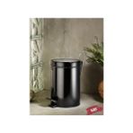 Banyo Tuvalet Balkon Mutfak, Siyah Renkli Pedallı Metal Çöp Kovası 5 Litre - 000-Siyah - Option-1