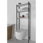 Banyo Wc Arkası Üstü Düzenleyici Raf Organizatör Havluluk Metal Gövde Banyo Rafı Beyaz