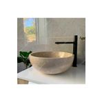 banyodecor Bej Çanak Mermer Lavabo