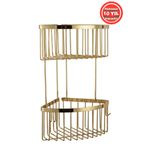 BanyomHome Altın Gold Derin Şampuanlık Paslanmaz Pirinç 2'Li 19x19 cm Şampuanlık Banyo Rafı
