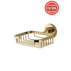 BanyomHome Altın Gold Paslanmaz Pirinç Karaca Montajlı Tel Sabunluk