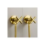 banyosepeti Cross Gold Altın Çift Taharet Musluğu Hortumlu Set – Pirinç
