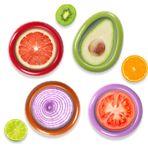 BAOKUA Avokado Koruyucu ve Domates Tutucu - Buzdolabı için 4'lü Yeniden Kullanılabilir Saklama Kabı Seti - Sarımsak, Soğan, Limon ve Patates için İdeal
