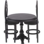Baosity 1:12 Dollhouse Minyatür Yemek Odası Mobilya Siyah Metal Masa W/ 2 Sandalye (Yurt Dışından)