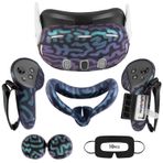 Baoyemes VR Accessories for Oculus Quest 3, Silicone Set for Meta Quest 3, Include Controller Grip Cover, VR Shell Cover, Face Cover, Lens Cover and 10PCS Disposable Eye Cover(Magical)