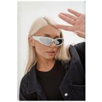 BAPPİR Alien Silver Mirror Milenyum Y2k Hafif Unisex Güneş Gözlüğü Aynalı