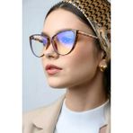 BAPPİR Mavi Işık Korumalı Cat Eye Gözlük Optik Uyumludur Blue Block Şeffaf Leopar Çerçeve