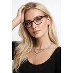 Bappir Nerına Leopar Çerçeve Blue Block Şeffaf Ekran Gözlüğü – Ince Oval/cat-Eye – Günlük Ofis - 001-Renkli