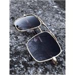 Bappir Reynmen Unisex Pilot Model Gold Çerçeve Siyah Degrade Cam Güneş Gözlüğü - Desenli