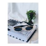 BAPPİR Unisex Güneş Gözlüğü Oval Gold Detaylı Uv Korumalı