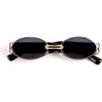 Bappir Yeni Sezon Vintage Oval Gold Siyah Unisex Güneş Gözlüğü - Desenli