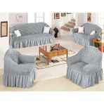 Baqdo Bürümcük 3+3+1+1 Koltuk ,kanepe ,çekyat Örtüsü, Lastikli Koltuk Kılıfı 3311 Takım - 180 x 230 cm - Gri