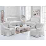 Baqdo Bürümcük 3+3+1+1 Koltuk ,kanepe ,çekyat Örtüsü, Lastikli Koltuk Kılıfı 3311 Takım - 180 x 230 cm - Natural
