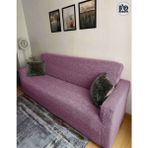 BAQDO Düz Jakarlı 3 Kişilik pembe Kanepe Örtüsü | Lastikli Koltuk Örtüsü |çekyat Örtüsü| koltuk kılıfı - 180 x 230 cm