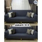 Baqdo Jakarlı 3+3 Koltuk Örtüsü Kaliteli, Lastikli, Esnek, Streç, Çekyat, Kanepe Kılıfı Yıkanabilir 3.3 - 180 x 230 cm - Antrasit