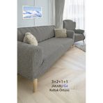 BAQDO Jakarlı Çubuk, Düz Desen 3+2+1+1 Lastikli Koltuk ,kanepe ,çekyat Örtüsü ,kılıfı Esnekli 3211 takımı