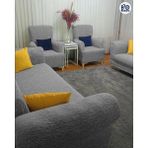 BAQDO Jakarlı Düz Desen Koltuk Örtüsü 3+3+1+1 Takımı Lastikli Esnek Yıkanabilir Çekyat Kanepe Kılıfı Gri - 180 x 230 cm
