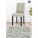 BAQDO Jakarlı Lastikli Esnek Sandalye Örtüsü Mutfak Sandalye Kılıfı Sandalye Koruyucu (1 adet) Düz Desen Krem - 35 x 50 cm