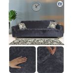 Baqdo Kadife 3 Lu / 3 Kişilik Koltuk Örtüsü Streç Lastikli Esnek, Çekyat, Kanepe Kılıfı, Koltuk Örtüsü 1 Adet - Antrasit - 180 x 230 cm