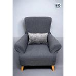 BAQDO Koltuk Örtüsü Kaliteli Pamuklu Jakarli Desen Çekyat-Streç Esnek Kanepe Kılıfı Yıkanabilir Tekli 1 Kişilik - 110 x 180 cm - Antrasit