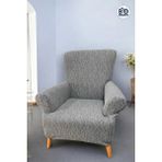 BAQDO Koltuk Örtüsü Kaliteli Pamuklu Jakarli Desen Çekyat-Streç Esnek Kanepe Kılıfı Yıkanabilir Tekli 1 Kişilik - 110 x 180 cm - Gri